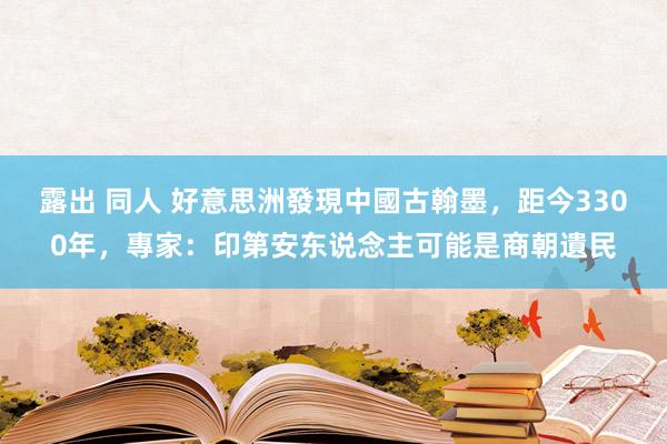 露出 同人 好意思洲發現中國古翰墨，距今3300年，專家：印第安东说念主可能是商朝遺民