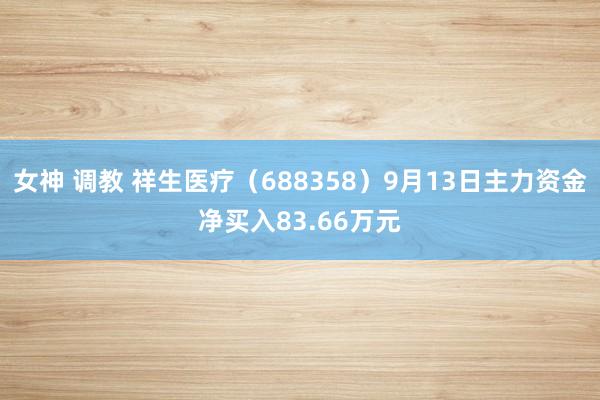 女神 调教 祥生医疗（688358）9月13日主力资金净买入83.66万元