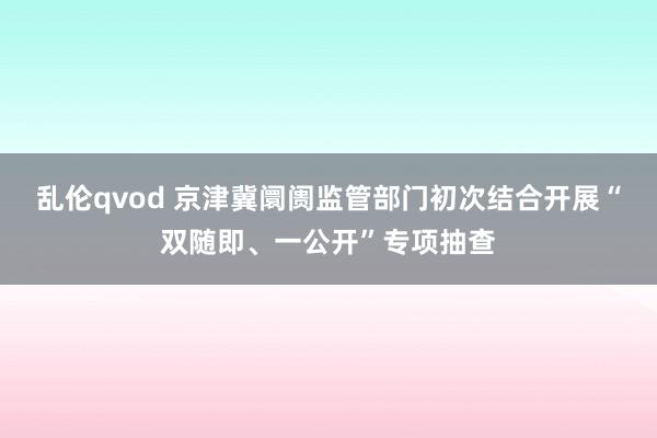 乱伦qvod 京津冀阛阓监管部门初次结合开展“双随即、一公开”专项抽查