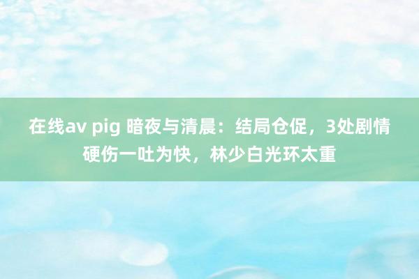 在线av pig 暗夜与清晨：结局仓促，3处剧情硬伤一吐为快，林少白光环太重