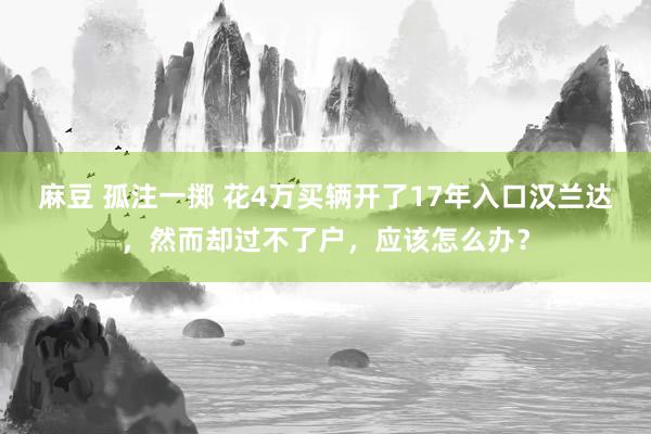 麻豆 孤注一掷 花4万买辆开了17年入口汉兰达，然而却过不了户，应该怎么办？