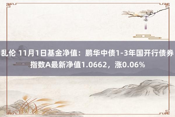 乱伦 11月1日基金净值：鹏华中债1-3年国开行债券指数A最新净值1.0662，涨0.06%