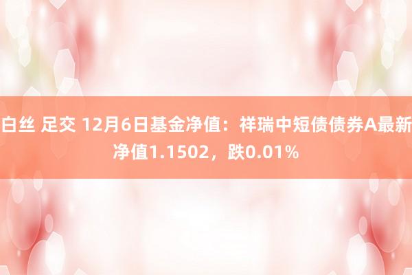 白丝 足交 12月6日基金净值：祥瑞中短债债券A最新净值1.1502，跌0.01%