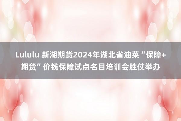 Lululu 新湖期货2024年湖北省油菜“保障+期货”价钱保障试点名目培训会胜仗举办