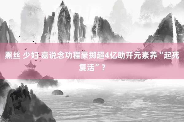 黑丝 少妇 嘉说念功程豪掷超4亿助开元素养“起死复活”？