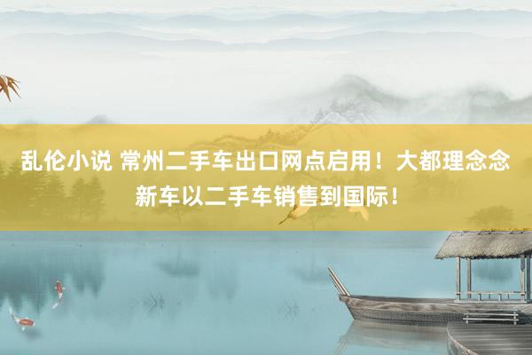 乱伦小说 常州二手车出口网点启用！大都理念念新车以二手车销售到国际！