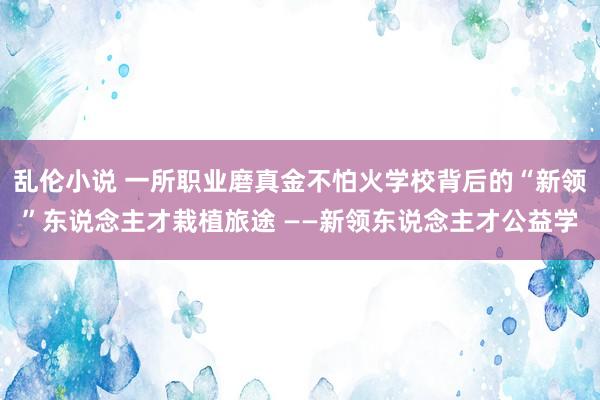 乱伦小说 一所职业磨真金不怕火学校背后的“新领”东说念主才栽植旅途 ——新领东说念主才公益学