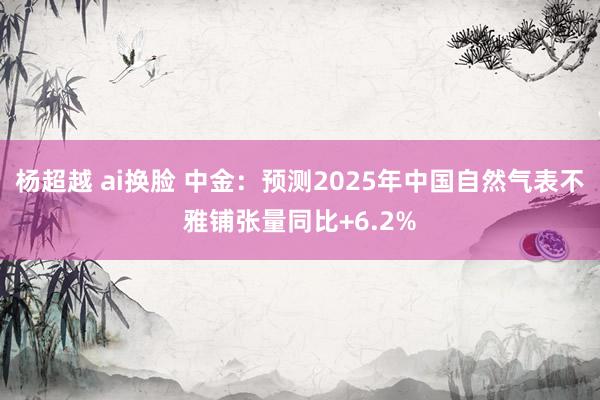 杨超越 ai换脸 中金：预测2025年中国自然气表不雅铺张量同比+6.2%