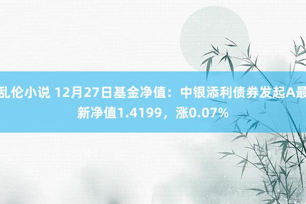 乱伦小说 12月27日基金净值：中银添利债券发起A最新净值1.4199，涨0.07%