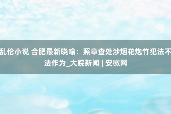 乱伦小说 合肥最新晓喻：照章查处涉烟花炮竹犯法不法作为_大皖新闻 | 安徽网