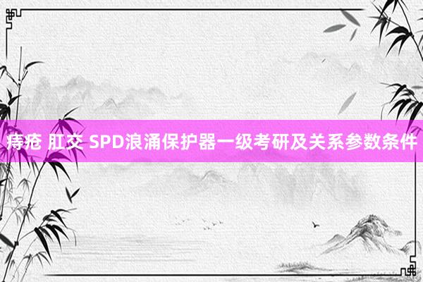 痔疮 肛交 SPD浪涌保护器一级考研及关系参数条件