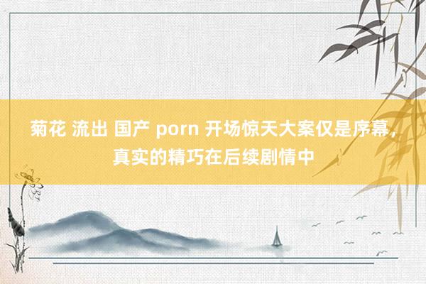 菊花 流出 国产 porn 开场惊天大案仅是序幕，真实的精巧在后续剧情中