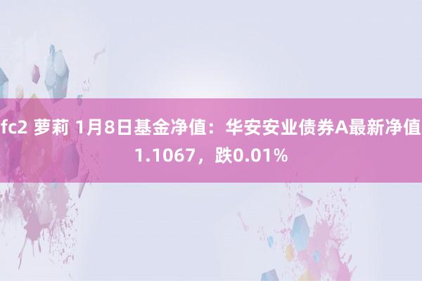 fc2 萝莉 1月8日基金净值：华安安业债券A最新净值1.1067，跌0.01%